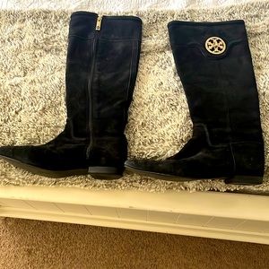 Black suede Tory Burch boots